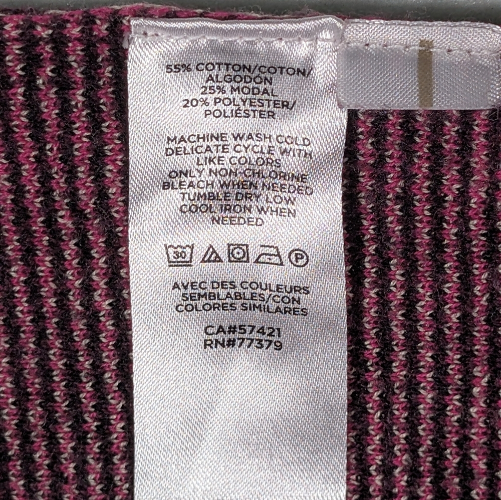Ann Taylor Pink Burgundy Houndstooth Sweater S - Picture 4 of 4
